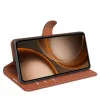 Phonesta Litchi Skin Book Wallet Case hoesje voor Oppo Find X9 Ultra - Bruin 4