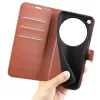 Phonesta Litchi Skin Book Wallet Case hoesje voor Oppo Find X9 Ultra - Bruin 5