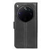 Phonesta Litchi Skin Book Wallet Case hoesje voor Oppo Find X9 Ultra - Zwart 2