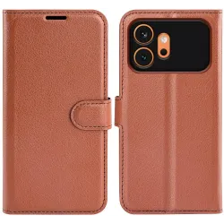 Phonesta Litchi Skin Book Wallet Case hoesje voor HONOR 600/600 Pro - Bruin