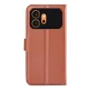 Phonesta Litchi Skin Book Wallet Case hoesje voor HONOR 600/600 Pro - Bruin 2