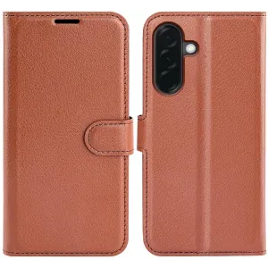 Phonesta Litchi Skin Book Wallet Case hoesje voor Samsung Galaxy A37 - Bruin