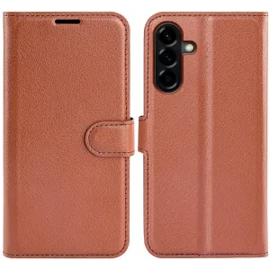 Phonesta Litchi Skin Book Wallet Case hoesje voor Samsung Galaxy A57 - Bruin