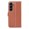 Phonesta Litchi Skin Book Wallet Case hoesje voor Samsung Galaxy S25 FE - Bruin 2