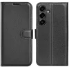 Phonesta Litchi Skin Book Wallet Case hoesje voor Samsung Galaxy S25 FE - Zwart 0