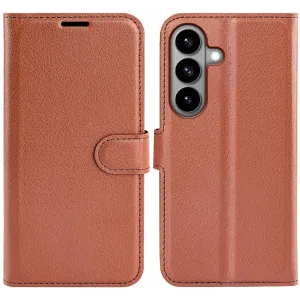 Phonesta Litchi Skin Book Wallet Case hoesje voor Samsung Galaxy S26 - Bruin