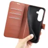 Phonesta Litchi Skin Book Wallet Case hoesje voor Samsung Galaxy S26 - Bruin 5