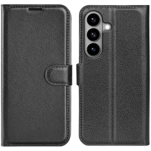 Phonesta Litchi Skin Book Wallet Case hoesje voor Samsung Galaxy S26 - Zwart