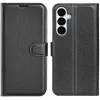 Phonesta Litchi Skin Book Wallet Case hoesje voor Samsung Galaxy S26 Plus - Zwart 0