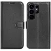 Phonesta Litchi Skin Book Wallet Case hoesje voor Samsung Galaxy S26 Ultra - Zwart 0