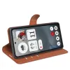 Phonesta Litchi Skin Book Wallet Case hoesje voor Nothing Phone (3a) - Bruin 4