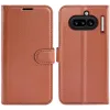 Phonesta Litchi Skin Book Wallet Case hoesje voor Nothing Phone (4a) - Bruin 0
