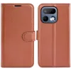 Phonesta Litchi Skin Book Wallet Case hoesje voor Realme 16 Pro - Bruin 0