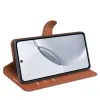 Phonesta Litchi Skin Book Wallet Case hoesje voor Realme 16 Pro Plus - Bruin 4