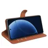 Phonesta Litchi Skin Book Wallet Case hoesje voor Realme GT 8 Pro - Bruin 4
