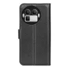Phonesta Litchi Skin Book Wallet Case hoesje voor Realme GT 8 Pro - Zwart 2