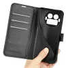 Phonesta Litchi Skin Book Wallet Case hoesje voor Realme GT 8 Pro - Zwart 5