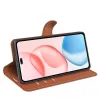 Phonesta Litchi Skin Book Wallet Case hoesje voor HONOR 400 Pro - Bruin 4