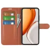 Phonesta Litchi Skin Book Wallet Case hoesje voor HONOR Magic8 Lite - Bruin 3