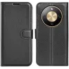 Phonesta Litchi Skin Book Wallet Case hoesje voor HONOR Magic8 Lite - Zwart 0