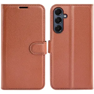 Phonesta Litchi Skin Book Wallet Case hoesje voor Samsung Galaxy A17 - Bruin