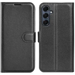 Phonesta Litchi Skin Book Wallet Case hoesje voor Samsung Galaxy A17 - Zwart