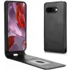 Phonesta Leather Vertical Flip Wallet Case hoesje voor Google Pixel 9a - Zwart
