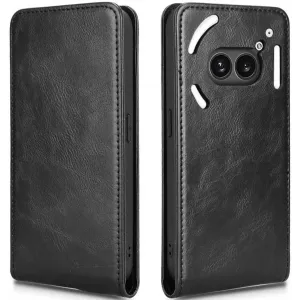Phonesta Leather Vertical Flip Wallet Case hoesje voor Nothing Phone (2a) / (2a) Plus - Zwart