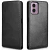 Phonesta Leather Vertical Flip Wallet Case hoesje voor Motorola Moto G04 / G04s / G24 / G24 Power / E14 - Zwart