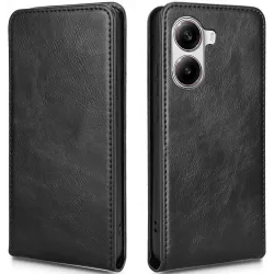 Phonesta Leather Vertical Flip Wallet Case hoesje voor Xiaomi Poco X7 Pro - Zwart