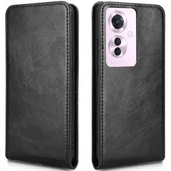 Phonesta Leather Vertical Flip Wallet Case hoesje voor Oppo Reno11 F 5G - Zwart