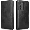 Phonesta Leather Vertical Flip Wallet Case hoesje voor Oppo Reno12 Pro - Zwart