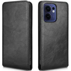 Phonesta Leather Vertical Flip Wallet Case hoesje voor Oppo Reno13 F 4G/5G / Reno13 FS 5G - Zwart