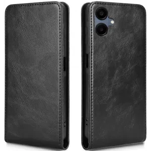 Phonesta Leather Vertical Flip Wallet Case hoesje voor Samsung Galaxy A06 4G/5G - Zwart