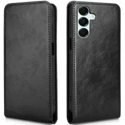 Phonesta Leather Vertical Flip Wallet Case hoesje voor Samsung Galaxy A16 - Zwart