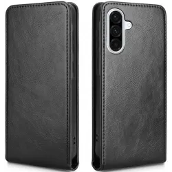 Phonesta Leather Vertical Flip Wallet Case hoesje voor Samsung Galaxy A36/A56 - Zwart