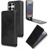 Phonesta Leather Vertical Flip Wallet Case hoesje voor Samsung Galaxy S25 Ultra - Zwart 2