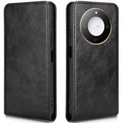 Phonesta Leather Vertical Flip Wallet Case hoesje voor HONOR X9c Smart - Zwart