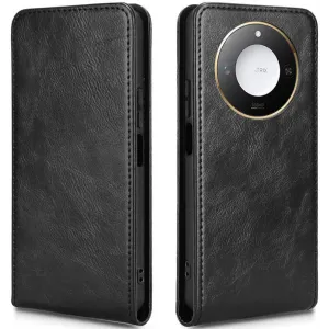 Phonesta Leather Vertical Flip Wallet Case hoesje voor HONOR X9c Smart - Zwart