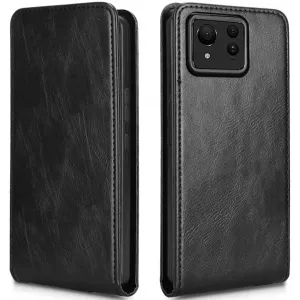 Phonesta Leather Vertical Flip Wallet Case hoesje voor Asus Zenfone 11 Ultra - Zwart