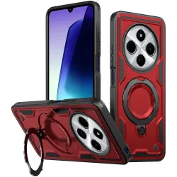 Phonesta MagLock Armor Back Cover hoesje met ring en MagSafe voor Xiaomi Redmi 14C / Xiaomi Poco C75 - Rood