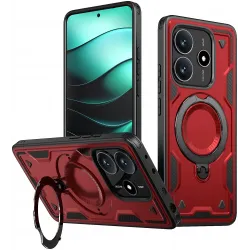 Phonesta MagLock Armor Back Cover hoesje met ring en MagSafe voor Xiaomi Redmi Note 14 5G - Rood