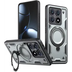 Phonesta MagLock Armor Back Cover hoesje met ring en MagSafe voor Xiaomi 14T Pro - Grijs