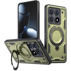 Phonesta MagLock Armor Back Cover hoesje met ring en MagSafe voor Xiaomi 14T Pro - Groen