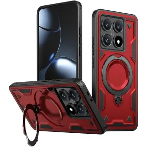 Phonesta MagLock Armor Back Cover hoesje met ring en MagSafe voor Xiaomi 14T Pro - Rood