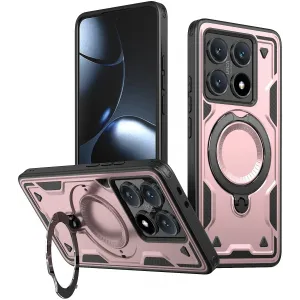 Phonesta MagLock Armor Back Cover hoesje met ring en MagSafe voor Xiaomi 14T Pro - Roségoud
