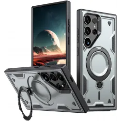 Phonesta MagLock Armor Back Cover hoesje met ring en MagSafe voor Samsung Galaxy S25 Ultra - Grijs