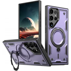 Phonesta MagLock Armor Back Cover hoesje met ring en MagSafe voor Samsung Galaxy S25 Ultra - Paars