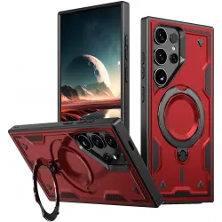 Phonesta MagLock Armor Back Cover hoesje met ring en MagSafe voor Samsung Galaxy S25 Ultra - Rood