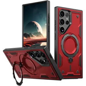 Phonesta MagLock Armor Back Cover hoesje met ring en MagSafe voor Samsung Galaxy S25 Ultra - Rood
